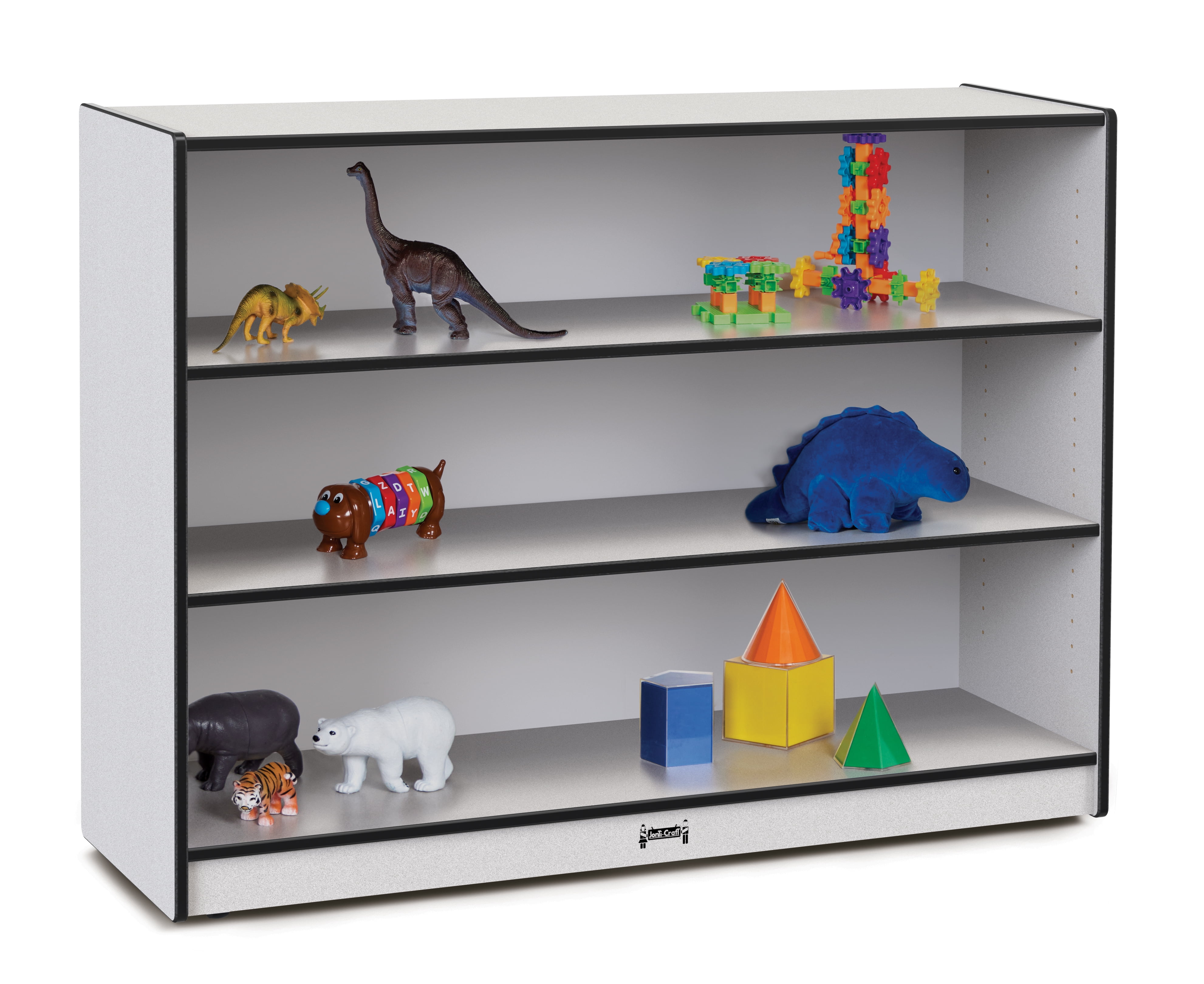 Super-Sized Adjustable Mobile Straight-Shelf  - Black