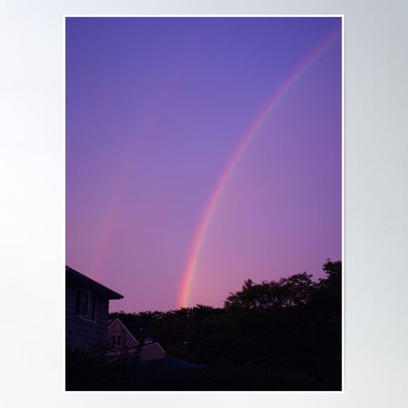 Rainbow Across A Purple Sky Poster Wall Art, Modern Wall Decor, 24x36 UNFRAMED