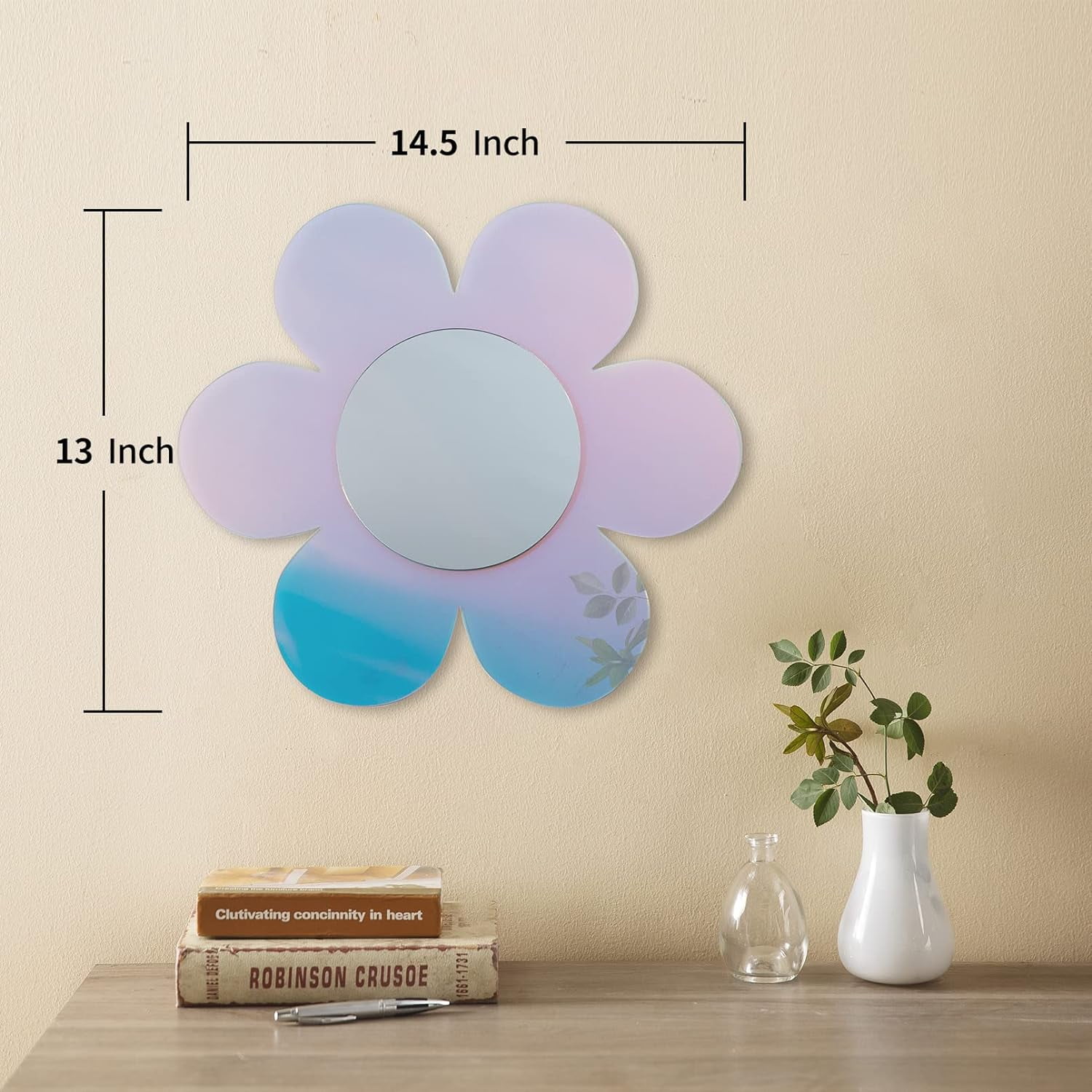 Rainbow Acrylic Mirror Irregular Shape Wavy Aesthetic Wall Mirrors