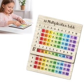 Rainbow Acrylic Multiplication Table Board, Wooden Math Learning Tool for Kids, Montessori Educational Counting Blocks for Classroom and Home Study