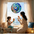 thumbnail image 1 of Rainbow Acrylic Suncatcher, Spiral Window Hanging Decor with Metal Frame for Home, Art Lovers Gift for Christmas and Birthday, 1 of 7