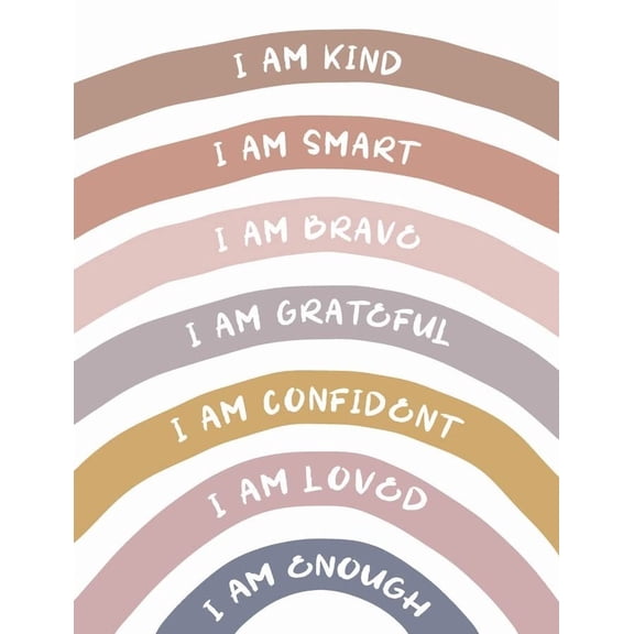Rainbow Affirmations poster Inspirational Nursery Quotes, I am Kinds Smart Loved, Affirmations for Kids, Kids Bedroom Wall Decor, Kids Room Wall Art, Classroom Decor poster
