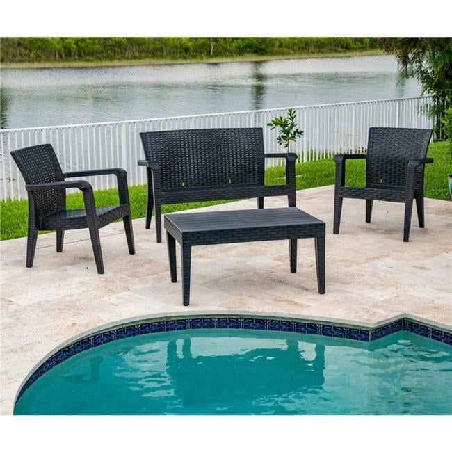 Rainbow RBO-ALASKA-ANT-4PS Alaska 4 Piece Seating Set, Anthracite ...
