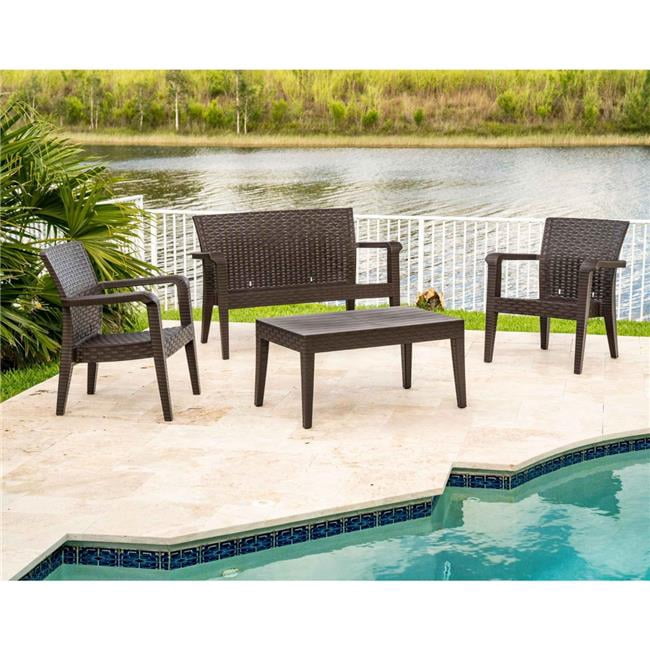 Rainbow RBO-ALASKA-BRW-4PS Alaska 4 Piece Seating Set, Brown - Walmart.com