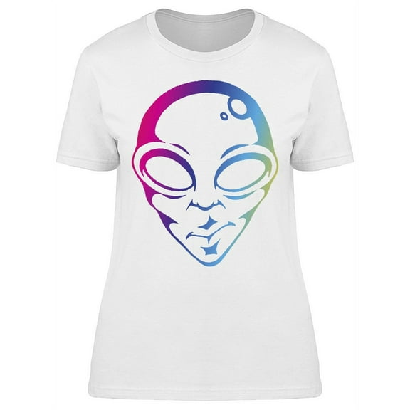 Rainbow Alien Face T-Shirt Women -Image by Shutterstock, Female 3X-Large