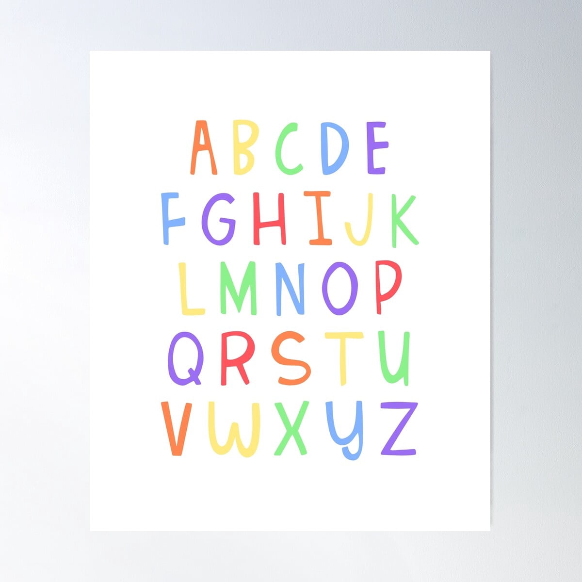 Rainbow Alphabet Abc Learning Letters Homeschool Teaching Tools Poster ...