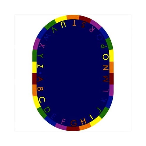 Rainbow Alphabet Bold 7 ft.8 in. x 10 ft.9 in. Oval  WearOn Nylon Machine Tufted- Cut Pile Educational Rug