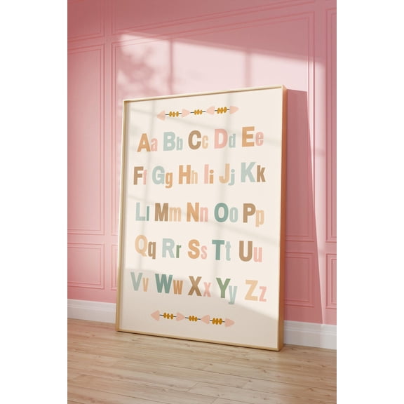 Rainbow Alphabet Poster Boho Alphabet Wall Art Educational Wall Art Homeschool Classroom Decor Abc Poster Back To School Wall Art Modern Wall Decor