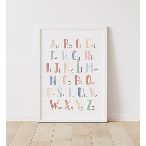 Rainbow Alphabet Preschool Abc Poster Educational Wall Art Classroom Decor Poster, Unframed Size 8x12