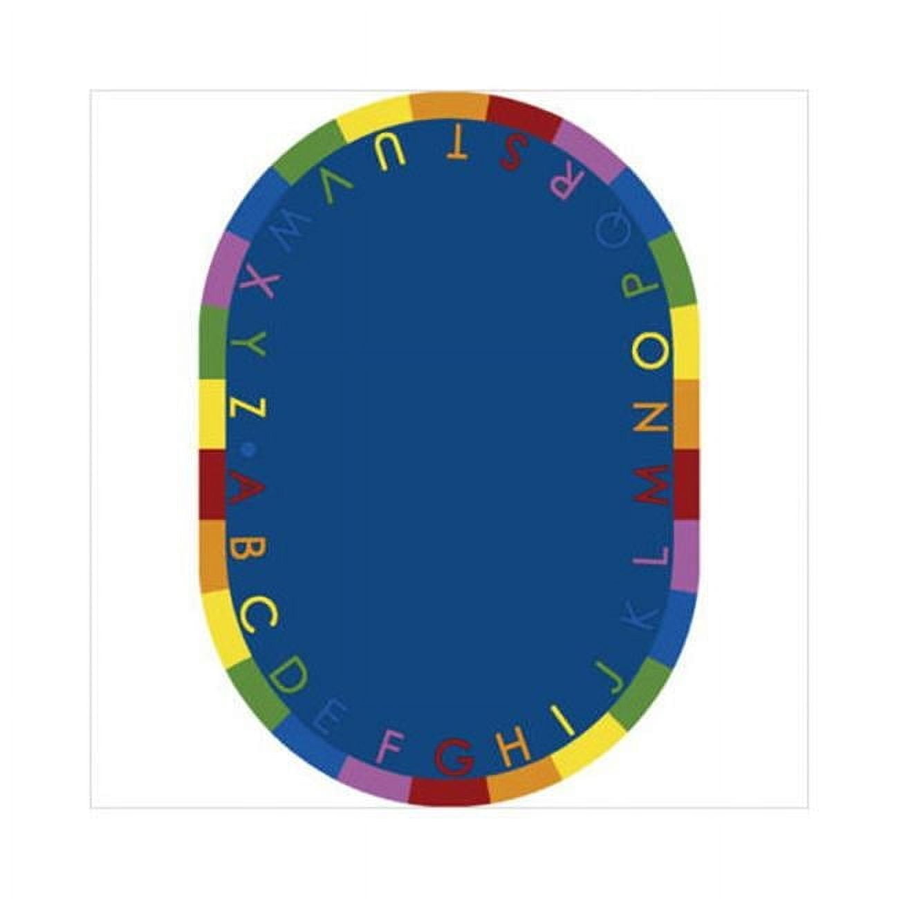 Rainbow Alphabet Soft 5 ft.4 in. x 7 ft.8 in. Oval WearOn Nylon Machine ...