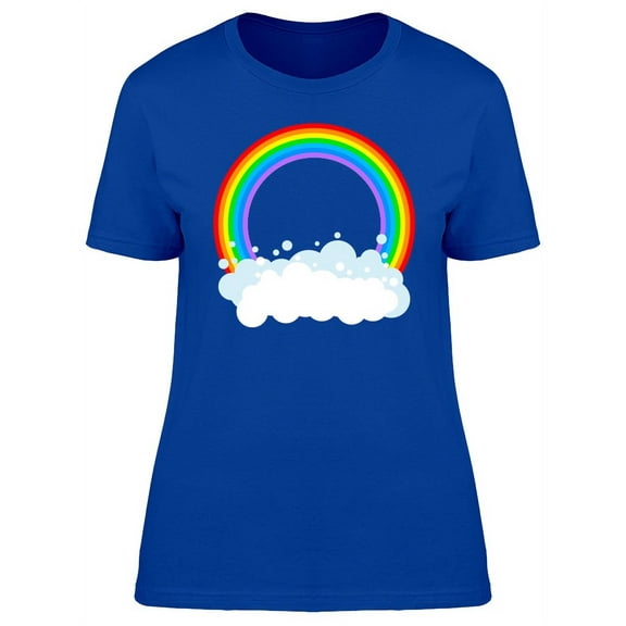 Rainbow And Clouds T-Shirt Women -Image by Shutterstock, Female Large