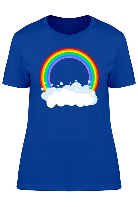 Rainbow And Clouds T-Shirt Women -Image by Shutterstock, Female Large