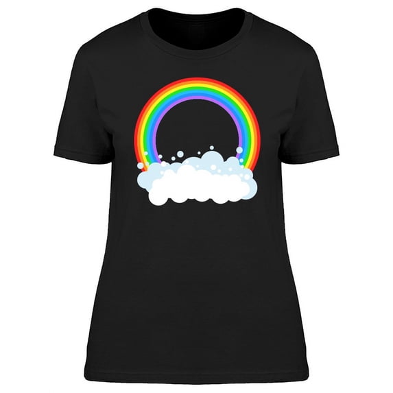 Rainbow And Clouds T-Shirt Women -Image by Shutterstock, Female Medium