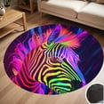 thumbnail image 1 of Rainbow Animals Zebra Round Carpet Living Room Bedroom Home Decoration Coffee Table Mat Lounge Rug Chair Mats, 1 of 5