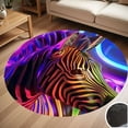 thumbnail image 1 of Rainbow Animals Zebra Round Carpet Living Room Bedroom Home Decoration Coffee Table Mat Lounge Rug Chair Mats, 1 of 5
