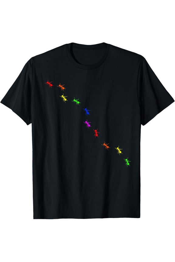 Rainbow Ants Marching Bug Insect T-Shirt
