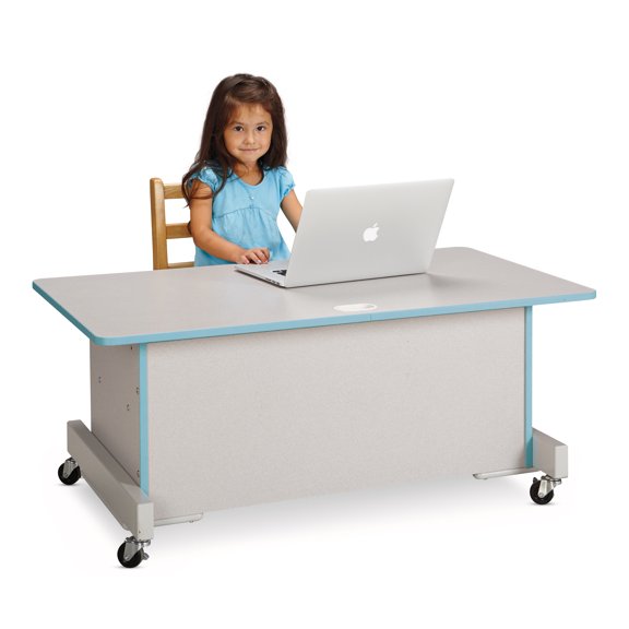 Apollo Single Computer Desk - Coastal Blue