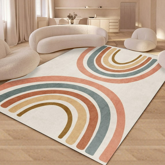 Rainbow Area Rug Ultra Soft Throw Rugs Non-Slip Area Rugs Floor Carpet Cover For Living Room Bedrooms Decor 3' x 4'