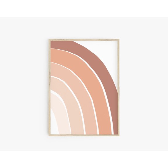 Rainbow Art Nursery Decor Neutral Half Rainbow Boho Terracotta Poster, Unframed Paper Poster 24x36in