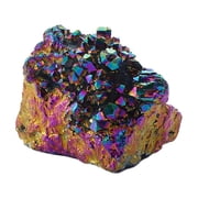 Rainbow Aura Titanium Coated Crystal Cluster,Natural Titanium Coated Crystal,TitaniumCoated Natural RockCrystal Cluster Geode Stone Specimen,CrystalEnergy Balance Reiki Home Decor
