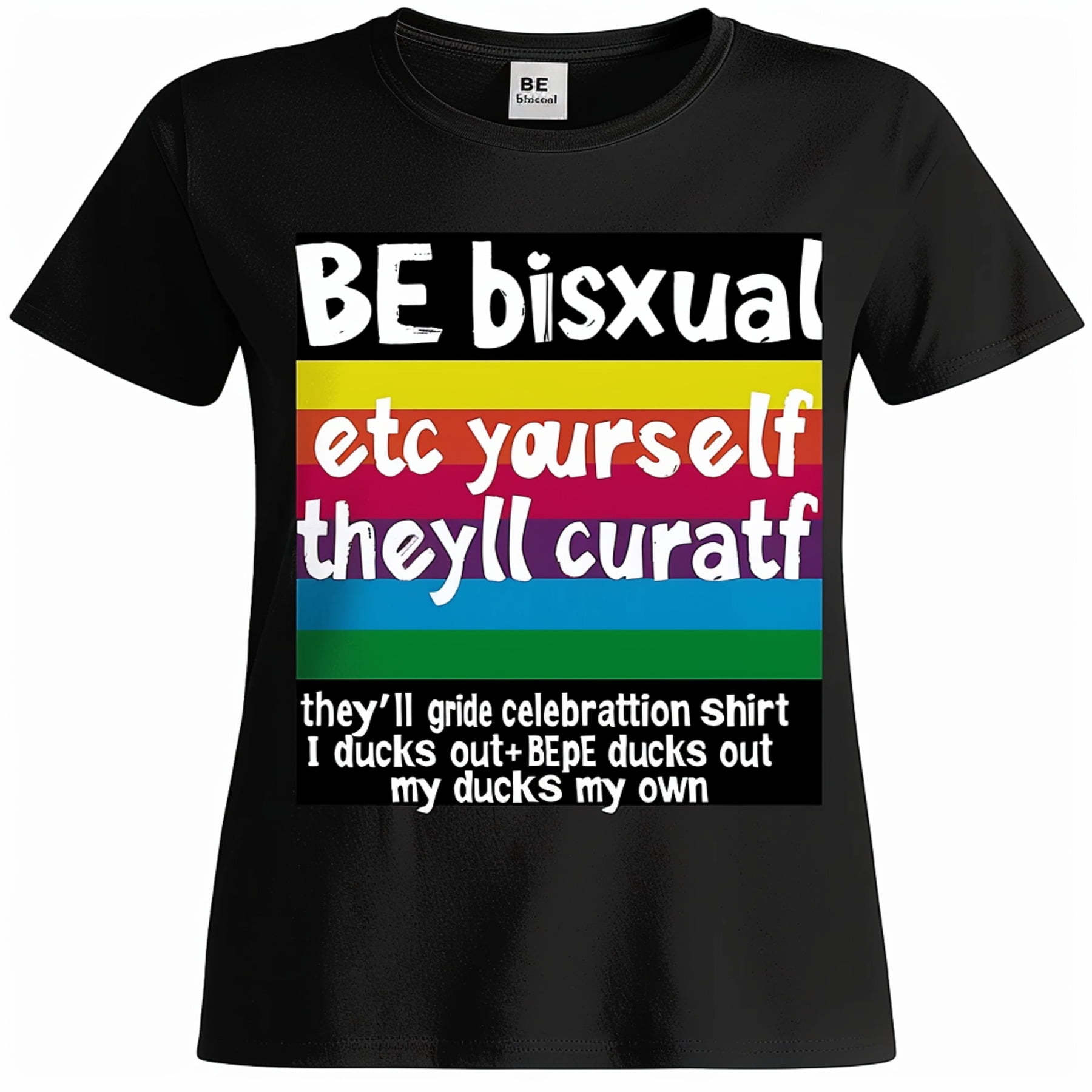 Rainbow BE Yourself LGBTQ+ Pride T Shirt Stylish minimalist design with
