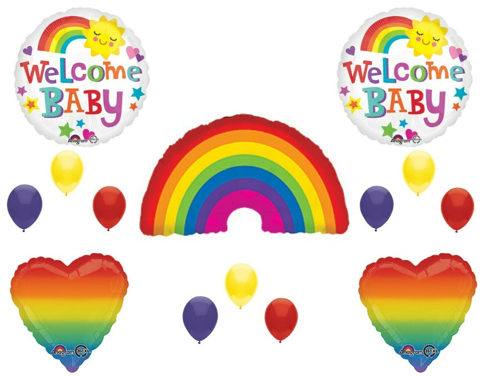 Rainbow Baby Shower Balloons Decorations Boy Girl