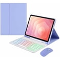 thumbnail image 1 of Rainbow Backlit Keyboard Case for Tab S11 11", Detachable Bluetooth, Pencil Slot & Stand,purple, 1 of 5