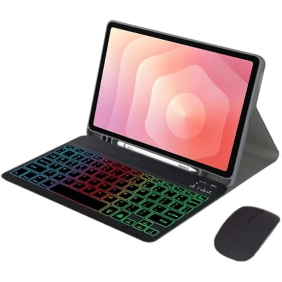 Rainbow Backlit Keyboard Case for Tab S11 11", Detachable Bluetooth, Pencil Slot,,black