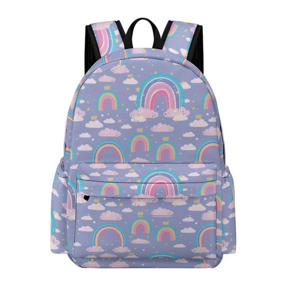 Rainbow Backpack 17 Inch Oxford Cloth Daily Commuter Backpack