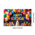 thumbnail image 1 of Rainbow Balloons Birthday Banner Colorful Cake Party Celebration Decor for Birthday Party Event Kids, 1 of 7