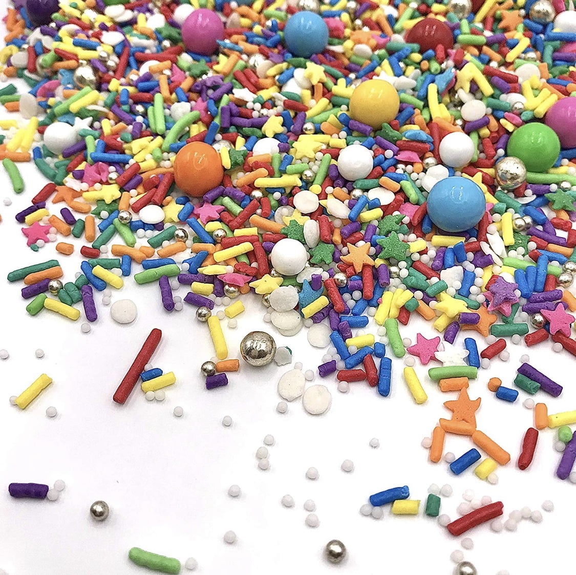 Rainbow Bash Sprinkle Mix | Birthday Cake Sprinkles | Cupcake Sprinkles | Cake Pop Sprinkles | 4oz