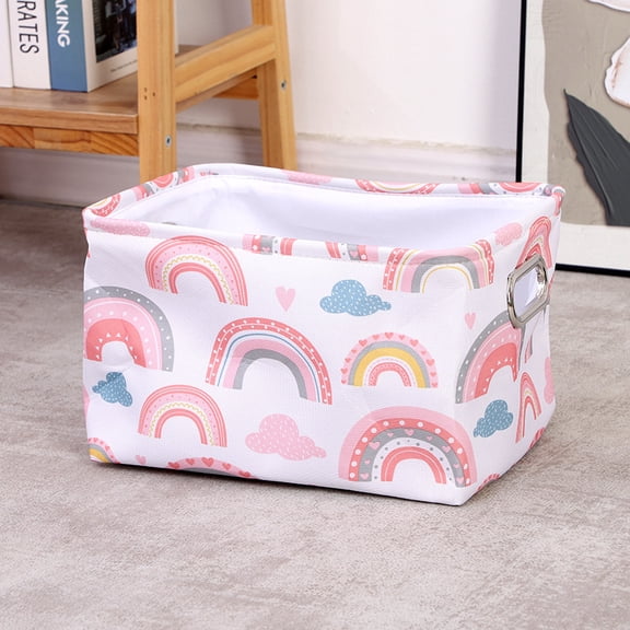 Rainbow Baskets Bin Book Basket Kids Room Organizer Toy Organizer Basket Rectangular Storage Basket for Cute Nursery Storage
