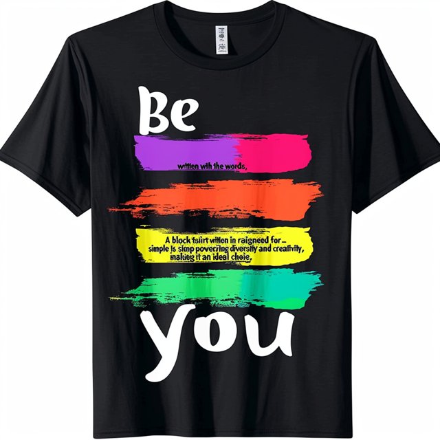 Rainbow 'Be You' Pride TShirt LGBTQ+ Support Boho Style Black Tee ...