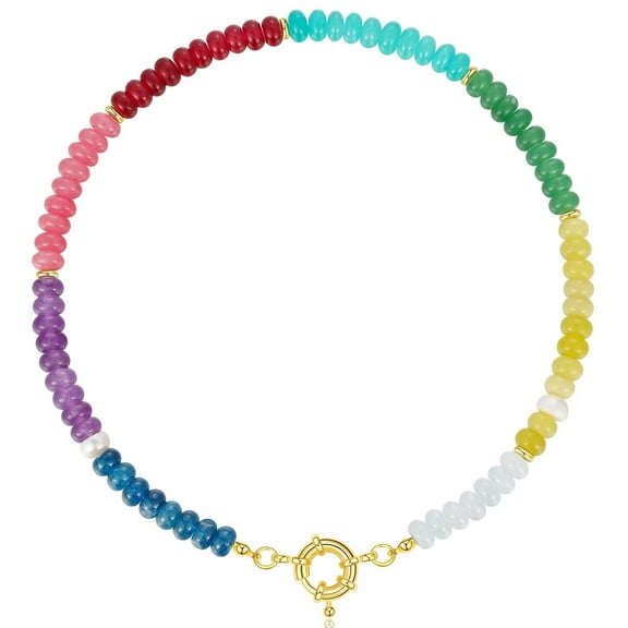 Rainbow Bead Necklace Elegant Neckwear Daily Wear Charm Necklace Party Dating Accessories Suitable for Any Occasion
