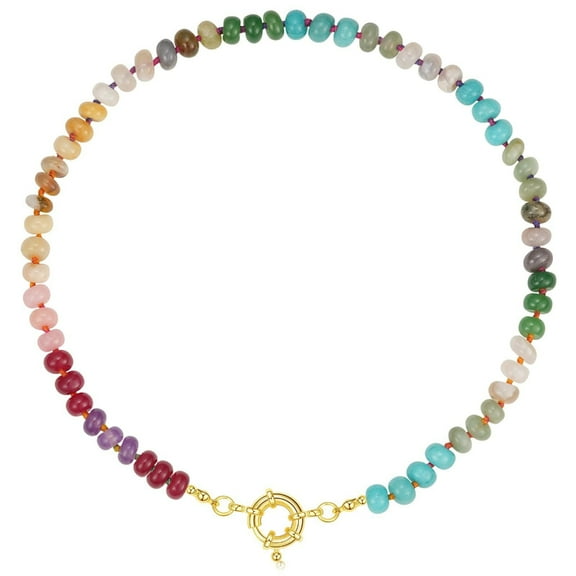 Rainbow Bead Necklace Elegant Neckwear Daily Wear Charm Necklace Party Dating Accessories Suitable for Any Occasion