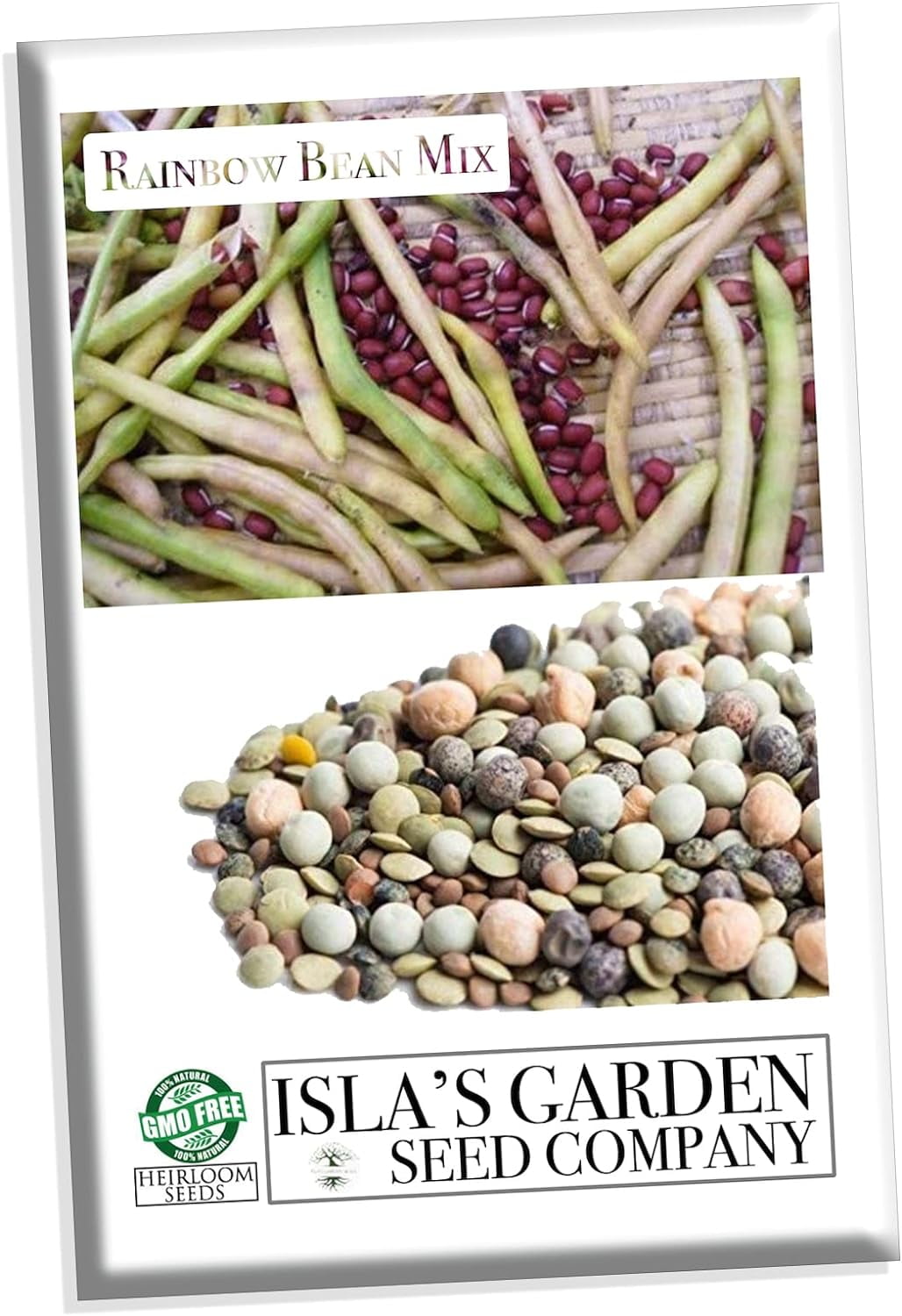 Rainbow Bean Mix Sprouting Seeds, Adzuki, Garbanzo, Green Pea, & Lentil
