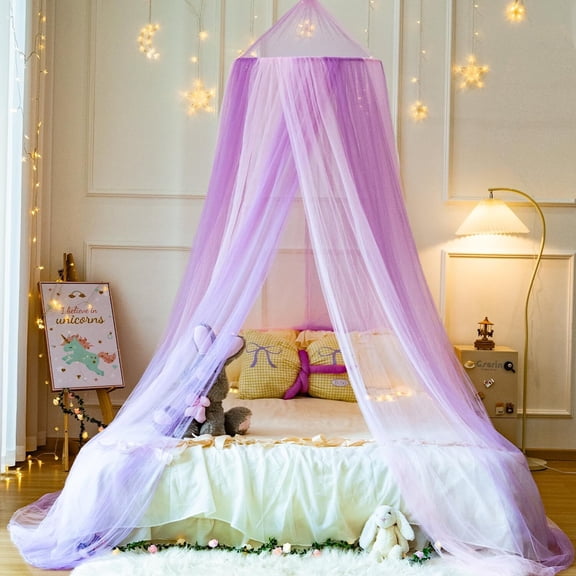 Rainbow Bed Canopy for Girls,X-Large Princess Canopy Hanging Netting Bedroom Decor for Girls Mosquito Net for Baby Crib, Twin to King Size Bed