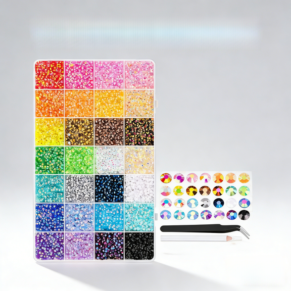 Rainbow Bedazzle Gem Kit – 3mm Resin Jelly Rhinestones 30000PCS Flatback Bedazzled Beads for Craft