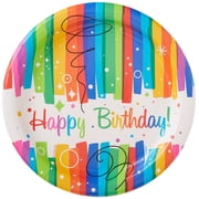 Rainbow Birthday Paper Dessert Plates, 7in, 8 count