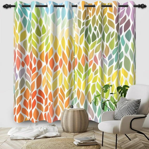 Rainbow Blackout Curtains 2 Panels for Kids Bedroom,Colorful Black Out Curtains,42x63 In,Girls Window Curtains Drapes for Living Room