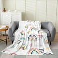 thumbnail image 1 of Rainbow Blanket 40x50 Cartoon Rainbow Throw Blanket for Kids Girls Boys Nursery Hand Drawn Iridescent Print Fleece Blanket Colorful Clouds Love Heart Decor Bed Blanket, 1 of 5