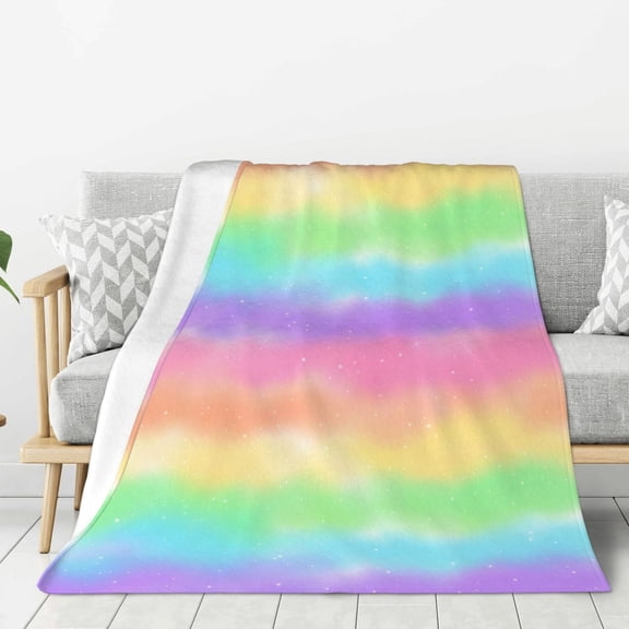 Rainbow Blanket Beautiful Modern Art Print Bedding Blanket, Cozy Winter Bedroom Decoration 50x40