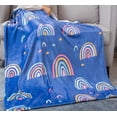 thumbnail image 1 of Rainbow Blanket Super Soft Colorful Pride Throw Blanket for Girls Rainbows Gifts for Kids Rainbow Lovers Blue Rainbow Door Flannel Fleece Girly Blanket (50"x60"), 1 of 5