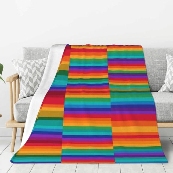Rainbow Blanket Unique Mid Century Sunshine Art Print Blanket, Cozy Living Room Sofa Decoration 50x40