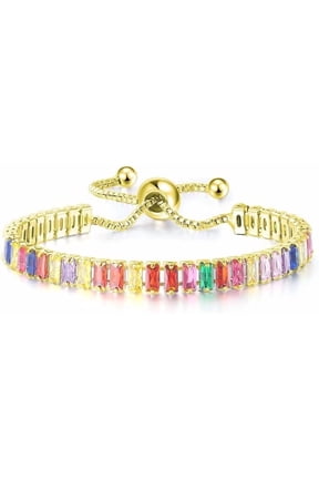Rainbow Bolo Bracelet 6 Colors Gold Plated Adjustable Jewelry for Women - Malibu Sunday