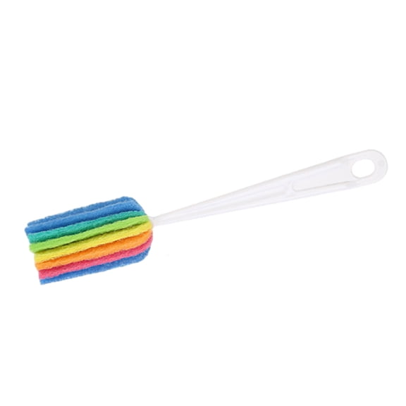 Rainbow Bottle Brush, 9.84 in Sponge Cup Cleaner with Long Handle for Coffee Mug Glass and Water Bottle