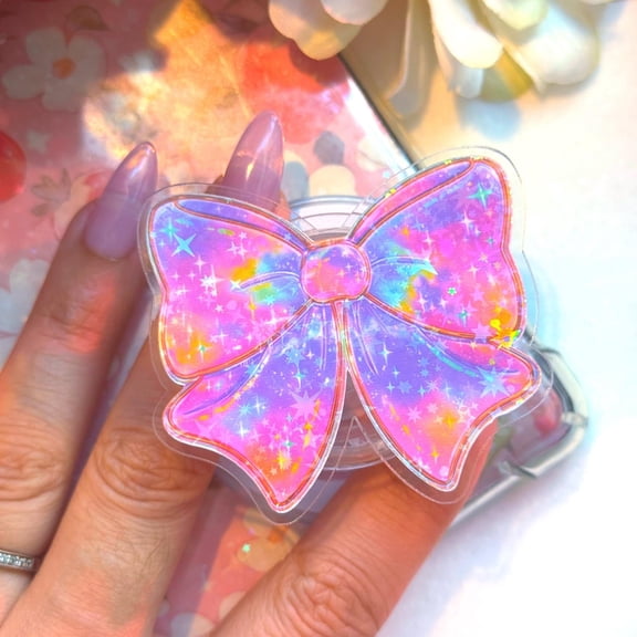 Rainbow Bow Magsafe Grip: Holographic & Phone Accessory