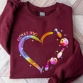 thumbnail image 1 of Rainbow Bowling Heart : Sublimation Design () TSHIRT All Size S-5XL, 1 of 5