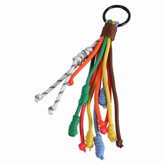 Rainbow Braided Rope Keychain Stylish Rainbow Rope Pendant Keychain with Woven Texture for Keys and Decoration