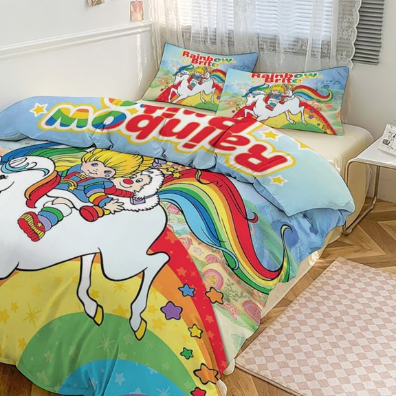 Rainbow Bri-te 3-Piece Bedding Set Duvet Cover Pillow Shams Soft Pillowcases Quilts Covers